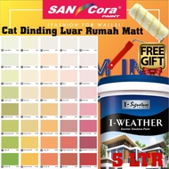 5 LITER SANCORA I WEATHER EXTERIOR  WALL PAINT MATT CAT DINDING LUAR RUMAH TAK KILAT  ( JOTUN COLOUR - PAGE A)