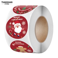 Tianshan 1 Roll Label Sticker Christmas Patterns Strong Stickiness Christmas Gift Tags Stickers for Home