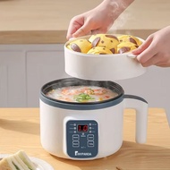 600W 1.7L Double Layer Non-Stick Multifunction Electric Pan - TP18 - White