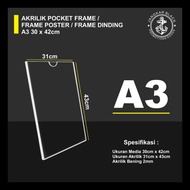 Acrylic Wall Frame l Acrylic Pocket Frame A3 Size