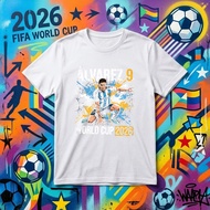 Alvarez 9 Argentina World Cup 2026 Soccer Jersey T Shirt Football Fan Gift Men Women Unisex Apparel