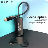 4K Video Grabber Capture Card HD 1080P HDMI To USB Type C Cable For PS4 PS5 XBOX Switch Cell Phone PC Game Camera Live Streaming Recording