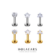 (BST01) Basic Piercing Earrings F136L Titanium Anti-Rust Hypoallergenic | Helix Lobe Flat Upperlobe 