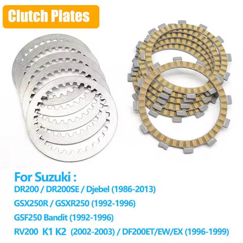 For Suzuki DR200 GSX250R GSF250 Bandit RV200 K1 K2 1986-2013 DF200 ET EW Motorcycle Friction Disc Cl