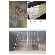 Freezer Internal Shelves Storage Kitchen Stainless Steel Basket Refrigerator Pylons Hanging Basket-C