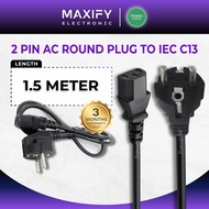 Panamax 1.5M European 2 PIN AC ROUND PLUG – IEC SOCKET POWER CABLE Type E to IEC C13 Power Cord = E2