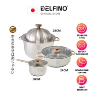 Delfino Rose Pot 3 Layers Of Steel Multi-Purpose Suitable For Induction Gas Electric Halogen Oven (1