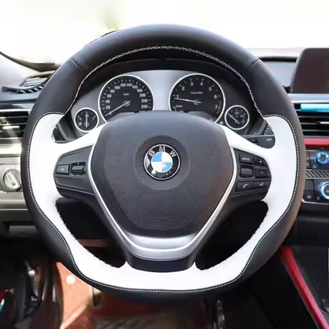 For BMW F20 F45 F30 F31 F34 F32 F33 F36 125i 218i 228i 420i hand stitched black White Genuine Leathe