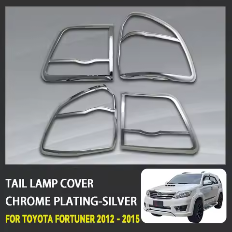 Abs Chrome Plated Silver Car Tail Lamp Cover Trim For Toyota Fortuner 2012 - 2015 Car Accessories Ex