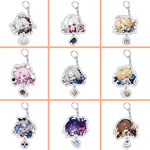 Honkai Star Rail Stelle Caelus Himeko Cute Cartoon Keychain Kawaii Keyrings Bag Parts & Trendy Gift