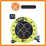 Masterplug CSU05134SL Small Cassette Reel 13A, 4-Socket, 5M Extension