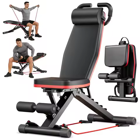 14-in-1 Foldable Dumbbell Bench Weight Pre-Assembled Multi-Functional 1000 lbs 6 Adjustable Levels f