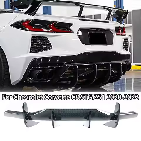 For 2020-2023 Chevrolet/Chevy Corvette C8 E-ray STG Z51 Rear Bumper Diffuser Rear Lip Splitter Spoil