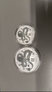 澳洲龍年銀幣 一安士+半安士