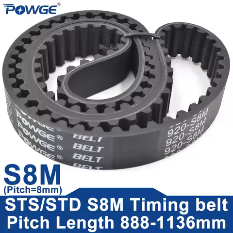 POWGE STD S8M Timing belt Lp=888-1136mm 896 904 912 920 928 936 944 952 960 968 976 984 992 1000 100