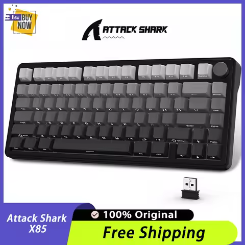 Attack Shark X85 Tri-mode 75% Mechanical Keyboard Hot Swappable Gasket Gaming Keyboard CNC Knob 5-La