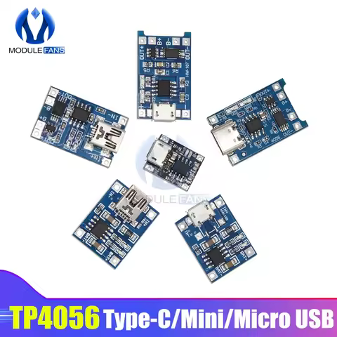 5PC TP4056A Type-c/Micro/Mini USB 5V 1A 18650 Lithium Battery Charger Module Charging Board With Pro