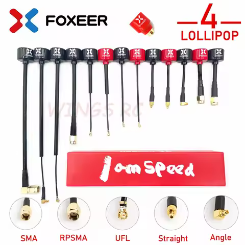 Foxeer Antenna Lollipop 4 V4 FPV Antenna 5.8G 2.6Dbi Stubby RHCP SMA RPSMA UFL Straight/Angle MMCX 7