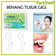 3 boxes of cleaning dental flossers, disposable dental floss, sterile dental floss, contents 50 dent