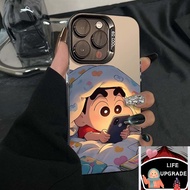 ASminiCartoon Casing Cute Funny Shin-chan Phone Case For iPhone 16 15 14 13 12 11 Pro Max 16E XR X X