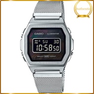 Casio Collection Premium Vintage Quartz Wristwatch, Silver/Black, 40, Bracelet A1000M-1BEF