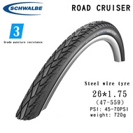 Schwalbe ยางนอกขอบลวดรุ่น Road Cruiser จักรยานยาง26er 26X1.75 700c 700X35c รถพับ Balance Stab ป้องกั