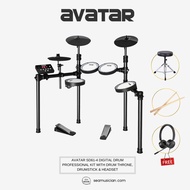 AVATAR SD61-4 DIGITAL DRUM PROFESSIONAL KIT 8PCS (5PCS DRUM PAD,3PCS CYMBAL PAD) WITH DRUM THRONE, D