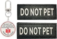 Do Not Pet Patch 2 Pcs Service Id Dog Tag Do Not Pet Tag, Easily Attach to Collar, Harness, Vest (Sm