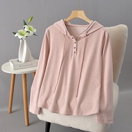 Plus Size Women's Solid Color Black Pink Spring Autumn Hoodies Large Size Fashion A-line XL-4XL Fema