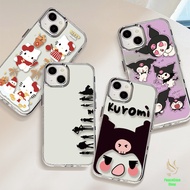 For iPhone 7 8 SE X 11 12 13 14 15 Black And White Cartoon Character Cute Washed Phone Cases Metal P