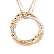 Cartier Tri Color Gold and Diamond Trinity Pendant Necklace