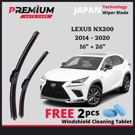🔥 LEXUS NX200t NX300 [2014-2020] PREMIUM RUBBER WIPER BLADE JAPAN TECHNOLOGY WIPER BLADE WINDSCREEN 