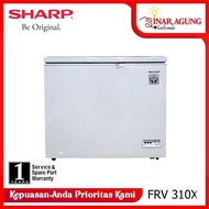 CHEST FREEZER BOX SHARP FRV310X FRV 310X 310 LITER 100 ORI Murah