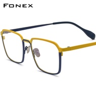 FONEX กรอบแว่นตาไทเทเนียมบริสุทธิ์ผู้ชาย2023ใหม่ F85781แว่นตาแว่นสายตาสั้นแว่นตาสี่เหลี่ยมวินเทจ