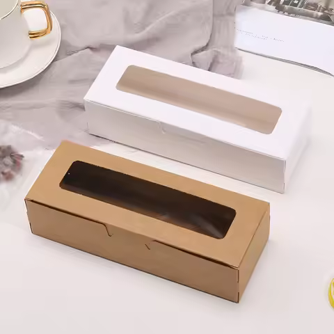5/10/20pcs Transparent Window Packaging Boxes Candy Dessert Baking Cake Box For Wedding Birthday Par