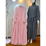 Ayzel Stripe Printed Princess Dress – Modest Elegance (Fits L–XL)