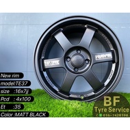 Te37 16x7jj 4x100 et35 matt black New rim Johor baru
