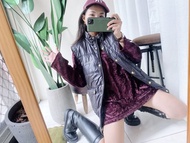 FILA 帥氣大塊面經典亮黑 古董古著鋪棉厚磅休閒口袋背心 vintage