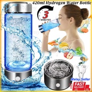 420ML Hydrogen Rich Water Bottle 3Min Quick Electrolysis Portable H2O Super Antioxidants Generator A