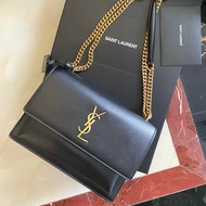 全新全配‼️YSL Sunset日落包 黑金🌙