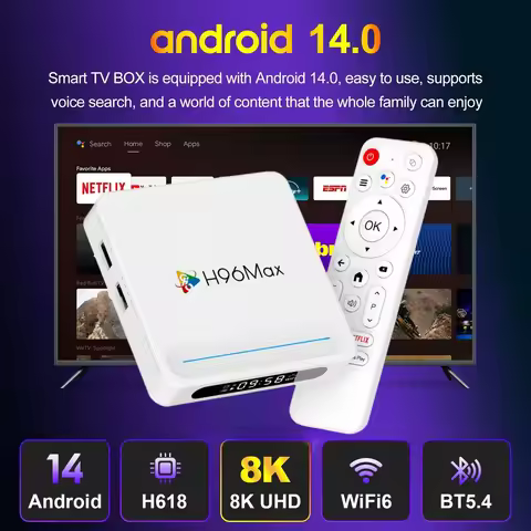 2025 H96 Max Plus Allwinner H618 Android 14 TV Box Wifi6 2G 4G 16G 32G 128G 8K Smart Set Top Box Med