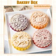 Khuôn Nhấn Lò Xo Tròn Trung Thu Tứ Quý Sum Vầy 150gr - 250gr Khuôn Bánh Handmade Truyền Thống (Mẫu M