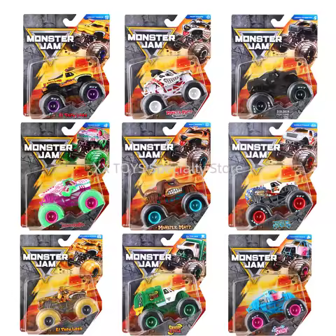 Monster Jam Monster Truck 1:64 Scale Die-Cast Vehicle Sparkle Smash Thunderroarus Monster Truck Boys