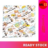(100 PCS) DELI Wrapper Burger Wrapping Paper / Pembalut Kertas Burger (12x12)