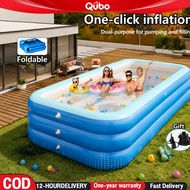 kids 3 Rings Swimming Pool Inflatable Swimming Kolam Mandi Budak non-slip Buttom Pool Air Pump