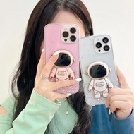 Applicable to Cover phone case for OPPO R17pro R9 R9Splus R11S R11plus Silver foil Bling Glitter TPU ultra thin astronaut stand Clear