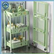 Free folding cart Kitchen bathroom shelving Mobile household baby products multi-layer storage shelf