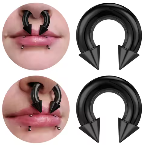 1/2 Pcs Large Size Surgical Steel Nose Septum Ring Horseshoe Ear Gauge Drain Plug Gauge Body Piercin