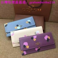 台灣特價COACH 53751 美國正品新款 花卉系列 信封長夾 錢