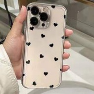 1pc Transparent Perforated Straight Edge Colorful Painted Anti-Drop Phone Case Compatible With IPhon